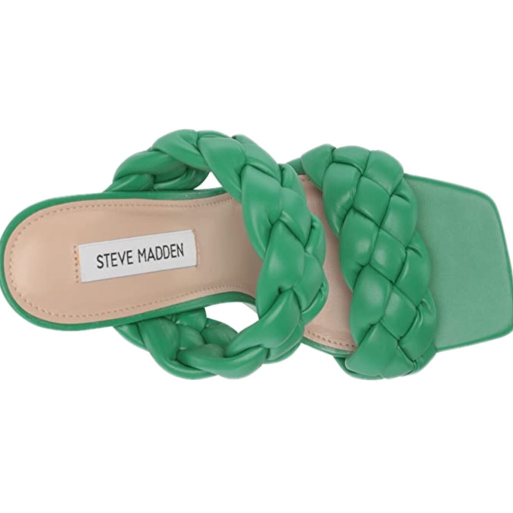 ☀️4xhp☀️Steve Madden Kelly Green double braided stiletto sandal, 8.5, MAKE OFFER - Picture 4 of 7